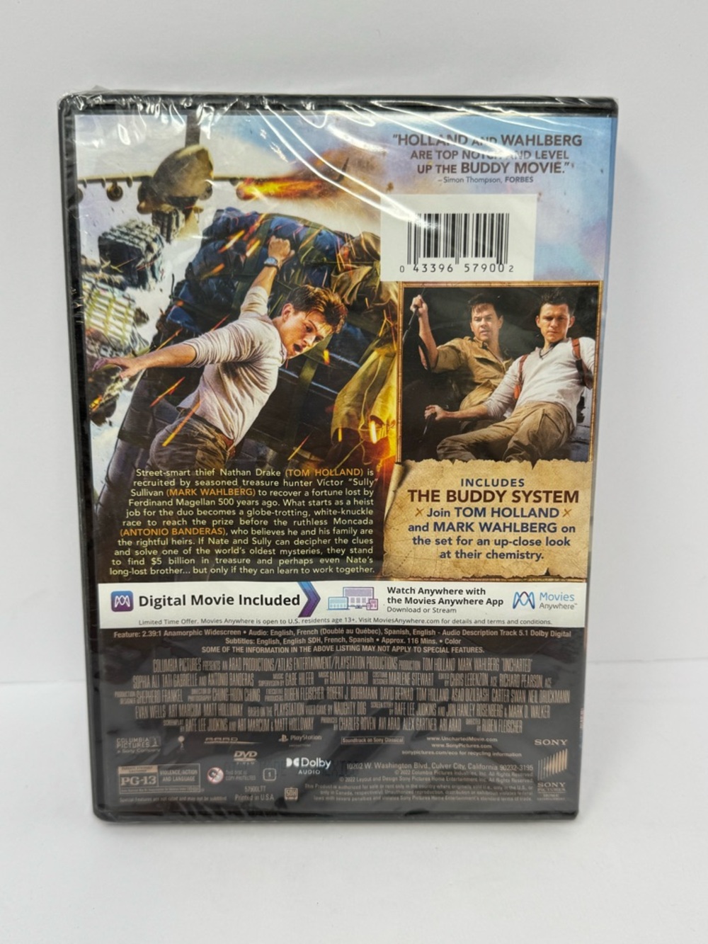 NEW Uncharted - DVD + Digital Movie Rated PG-13 F9 Brand New and sealed - Picture 2 of 2